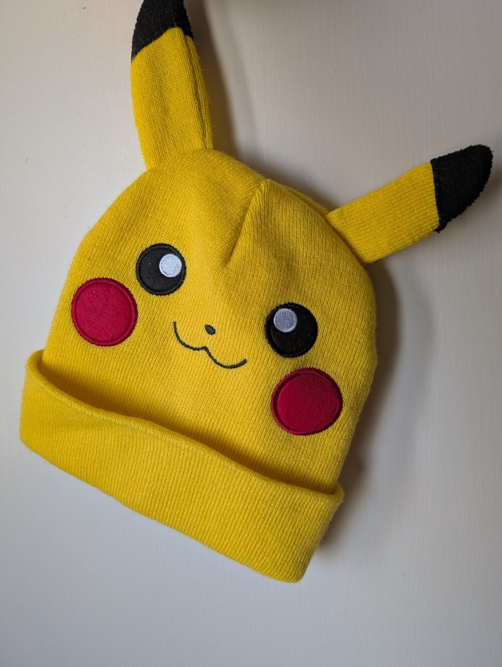 Yellow Pikachu-Inspired Kids Knit Hat with Ears